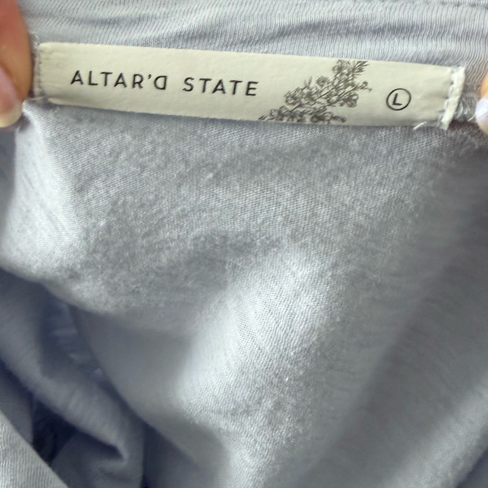 Altar'd State Light Periwinkle Ruffle Crop Top - Picture 4 of 4